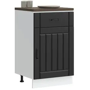 vidaXL Armoire de cuisine Lucca noir bois d'ingénierie pas cher