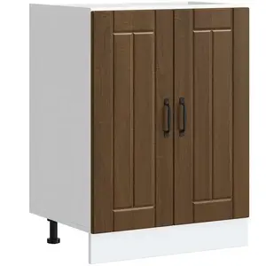 vidaXL Meuble de base de lavabo Lucca chêne marron bois d'ingénierie pas cher