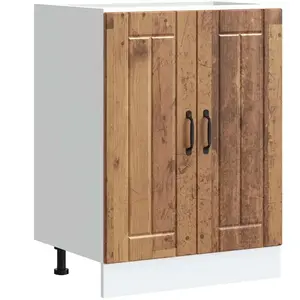 vidaXL Meuble de base de lavabo Lucca vieux bois bois d'ingénierie pas cher