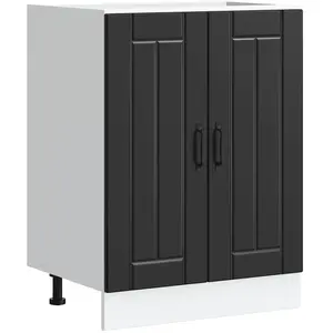 vidaXL Meuble de base de lavabo Lucca noir bois d'ingénierie pas cher