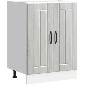 vidaXL Meuble de base de lavabo Lucca sonoma gris bois d'ingénierie pas cher