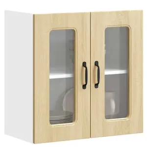 vidaXL Armoire murale de cuisine et porte en verre Kalmar chêne sonoma pas cher