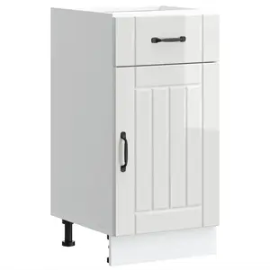 vidaXL Armoire de cuisine Lucca blanc brillant bois ingénierie pas cher