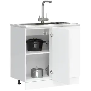 vidaXL Meuble bas du lavabo blanc bois d'ingénierie pas cher