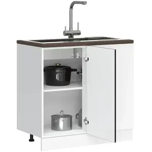 vidaXL Meuble bas du lavabo noir bois d'ingénierie pas cher