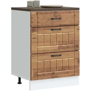 vidaXL Armoire de cuisine Lucca vieux bois bois ingénierie pas cher