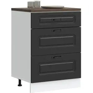 vidaXL Armoire de cuisine Kalmar noir bois d'ingénierie