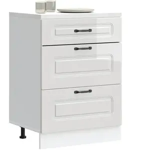 vidaXL Armoire de cuisine Kalmar blanc brillant bois ingénierie pas cher