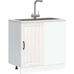 vidaXL Meuble de base de lavabo Lucca blanc bois d'ingénierie pas cher