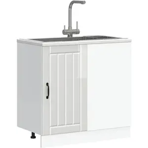 Comparateur de prix : vidaXL Meuble de base de lavabo Lucca blanc brillant bois ingénierie