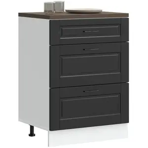 vidaXL Armoire de cuisine Porto noir bois d'ingénierie pas cher