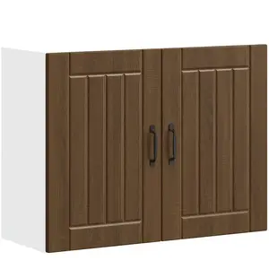vidaXL Armoire murale de cuisine Lucca chêne marron bois ingénierie pas cher