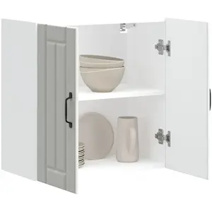 vidaXL Armoire murale de cuisine Lucca blanc bois d'ingénierie