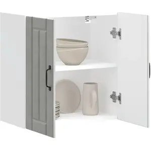 vidaXL Armoire murale de cuisine Lucca gris béton bois ingénierie pas cher