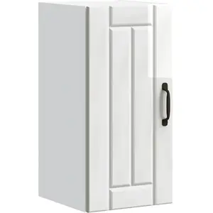 vidaXL Armoire murale de cuisine Lucca blanc brillant bois ingénierie pas cher