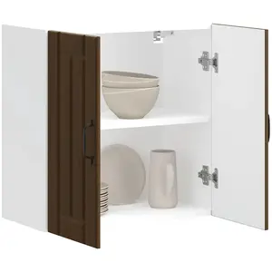 vidaXL Armoire murale de cuisine Lucca chêne marron bois ingénierie pas cher