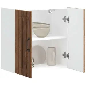 vidaXL Armoire murale de cuisine Lucca vieux bois bois ingénierie pas cher