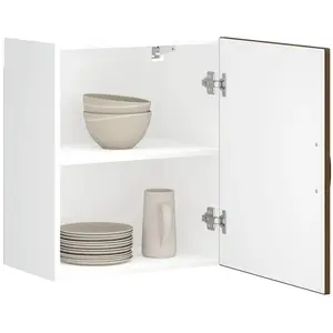 vidaXL Armoire murale de cuisine Lucca chêne marron bois ingénierie pas cher
