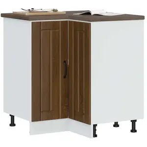 vidaXL Armoire d'angle de cuisine Lucca chêne marron bois d'ingénierie pas cher