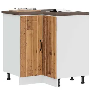vidaXL Armoire d'angle de cuisine Lucca vieux bois bois d'ingénierie pas cher
