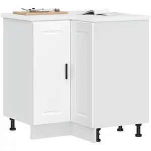 vidaXL Armoire d'angle de cuisine Porto blanc bois d'ingénierie pas cher