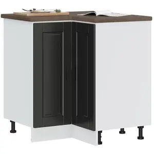 vidaXL Armoire d'angle de cuisine Porto noir bois d'ingénierie pas cher