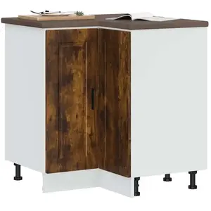 vidaXL Armoire d'angle de cuisine Porto chêne fumé bois d'ingénierie pas cher