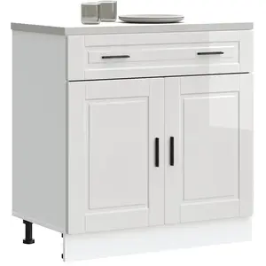Comparateur de prix : vidaXL Armoire de cuisine Porto blanc brillant bois ingénierie