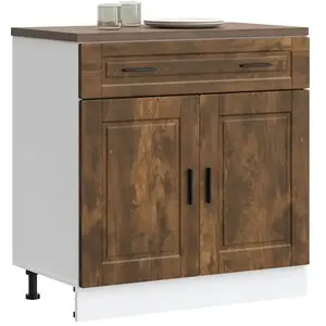 vidaXL Armoire de cuisine Porto chêne fumé bois d'ingénierie pas cher