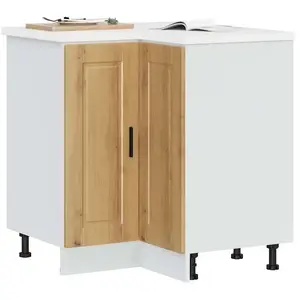 vidaXL Armoire d'angle de cuisine Porto chêne artisanal pas cher