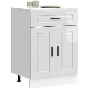 Armoire de cuisine Porto blanc brillant bois ingénierie vidaXL pas cher