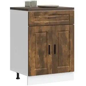 Armoire de cuisine Porto chêne fumé bois d'ingénierie vidaXL pas cher