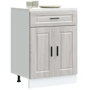Armoire de cuisine Porto sonoma gris bois d'ingénierie vidaXL pas cher