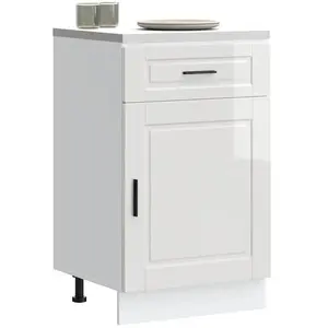 vidaXL Armoire de cuisine Porto blanc brillant bois ingénierie pas cher