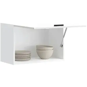 vidaXL Armoire murale de cuisine Porto blanc brillant bois ingénierie pas cher