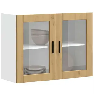 vidaXL Armoire murale de cuisine porte en verre Porto chêne artisanal pas cher