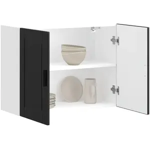 vidaXL Armoire murale de cuisine Porto noir bois d'ingénierie pas cher