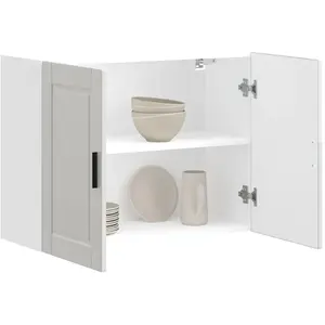 vidaXL Armoire murale de cuisine Porto blanc brillant bois ingénierie pas cher