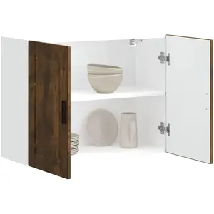 vidaXL Armoire murale de cuisine Porto chêne fumé bois d'ingénierie pas cher
