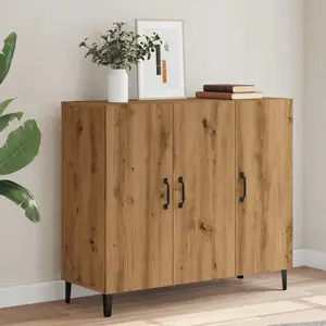 vidaXL Buffet chêne artisanal 90x34x80 cm bois d'ingénierie pas cher