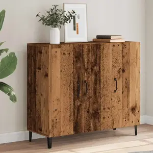 vidaXL Buffet vieux bois 90x34x80 cm bois d'ingénierie pas cher