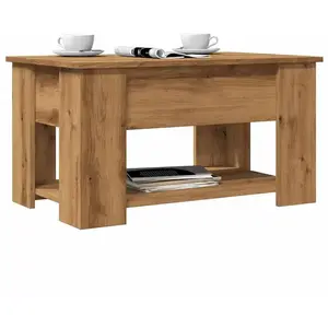 vidaXL Table basse chêne artisanal 79x49x41 cm bois d'ingénierie pas cher