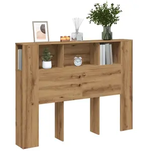 vidaXL Armoire de tête de lit chêne artisanal 140x18,5x102,5 cm pas cher