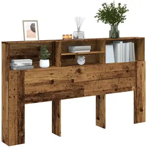 vidaXL Armoire de tête de lit vieux bois 180x19x103,5 cm pas cher