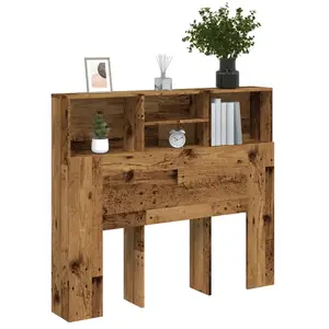 vidaXL Armoire de tête de lit vieux bois 120x19x103,5 cm pas cher