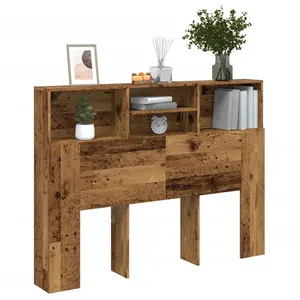 vidaXL Armoire de tête de lit vieux bois 140x19x103,5 cm pas cher