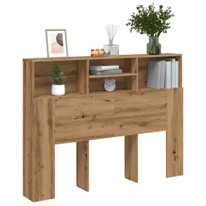 vidaXL Armoire de tête de lit chêne artisanal 140x19x103,5 cm pas cher
