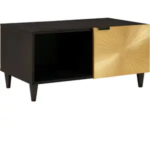 vidaXL Table basse Noir et or 80 x 50 x 40 cm pas cher