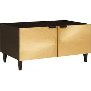 vidaXL Table basse Noir et or 80 x 50 x 40 cm pas cher