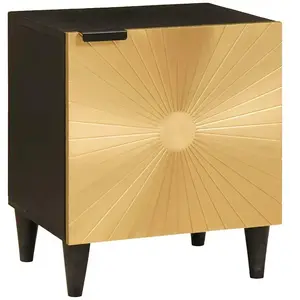 vidaXL Table de chevet Noir et or 40 x 33.5 x 46 cm pas cher